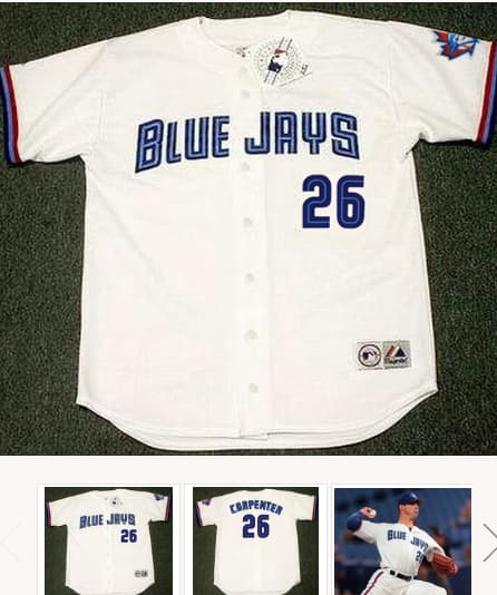 CHRIS CARPENTER Toronto Blue Jays 2000 Majestic Throwback Home Baseball Jersey