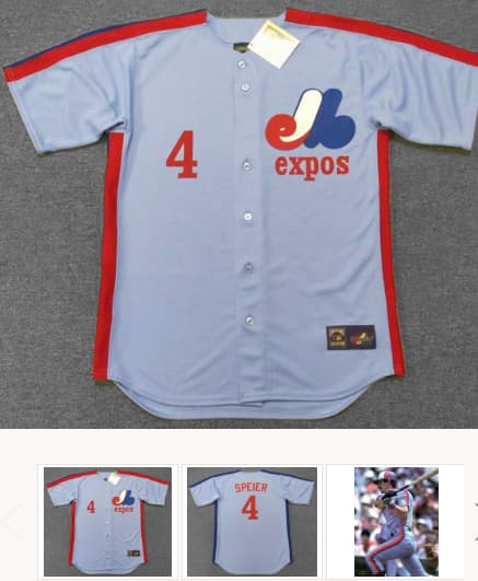 CHRIS SPEIER Montreal Expos 1981 Away Majestic Throwback Baseball Jersey