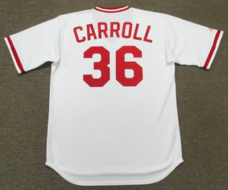 CLAY CARROLL Cincinnati Reds 1975 Majestic Cooperstown Throwback Baseball Jersey
