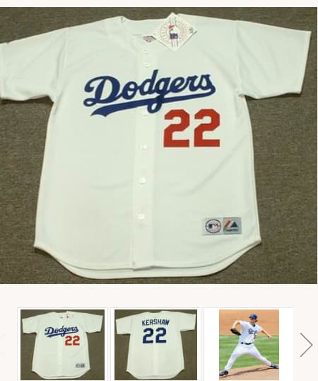 CLAYTON KERSHAW Los Angeles Dodgers 2014 Home Majestic Baseball Throwback  Jersey