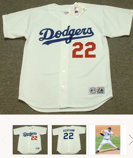 CLAYTON KERSHAW Los Angeles Dodgers 2014 Home Majestic Baseball Throwback Jersey
