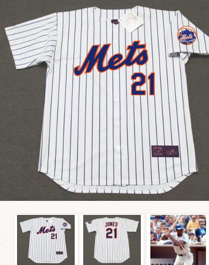 CLEON JONES New York Mets 1969 Home Majestic Throwback Baseball Jersey