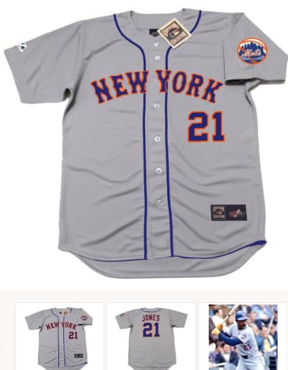 CLEON JONES New York Mets 1973 Away Majestic Throwback Baseball Jersey