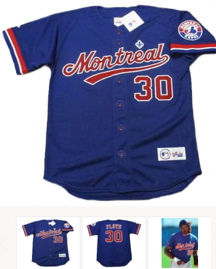 CLIFF FLOYD Montreal Expos 1994 Majestic Throwback Baseball Jersey