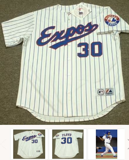 CLIFF FLOYD Montreal Expos 1994 Majestic Throwback Home Baseball Jersey