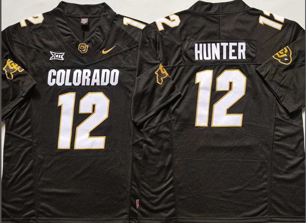 COLORADO BUFFALOES Black #12 HUNTER Jersey