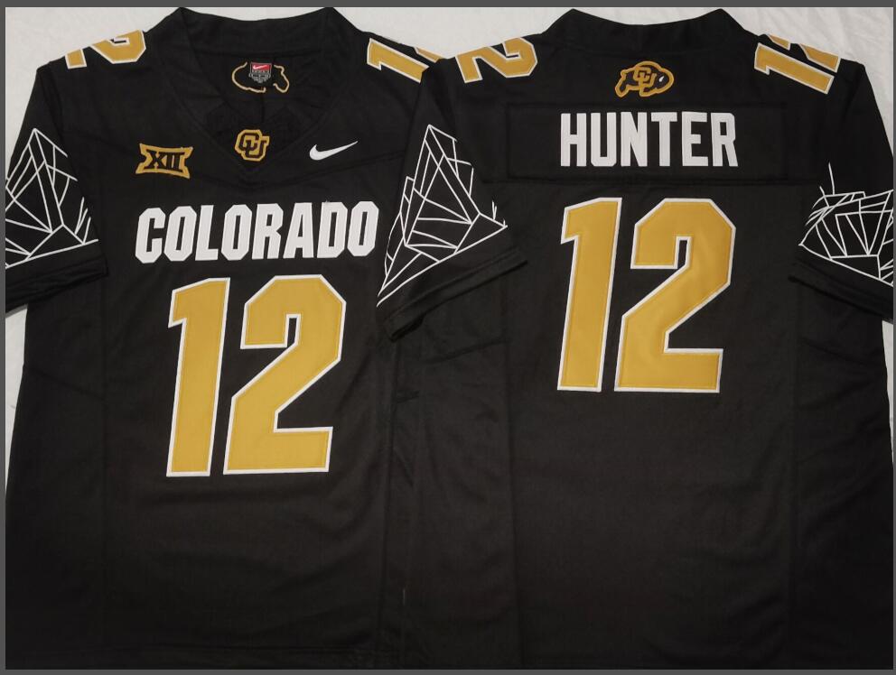 COLORADO BUFFALOES Black #12 HUNTER Jerseys