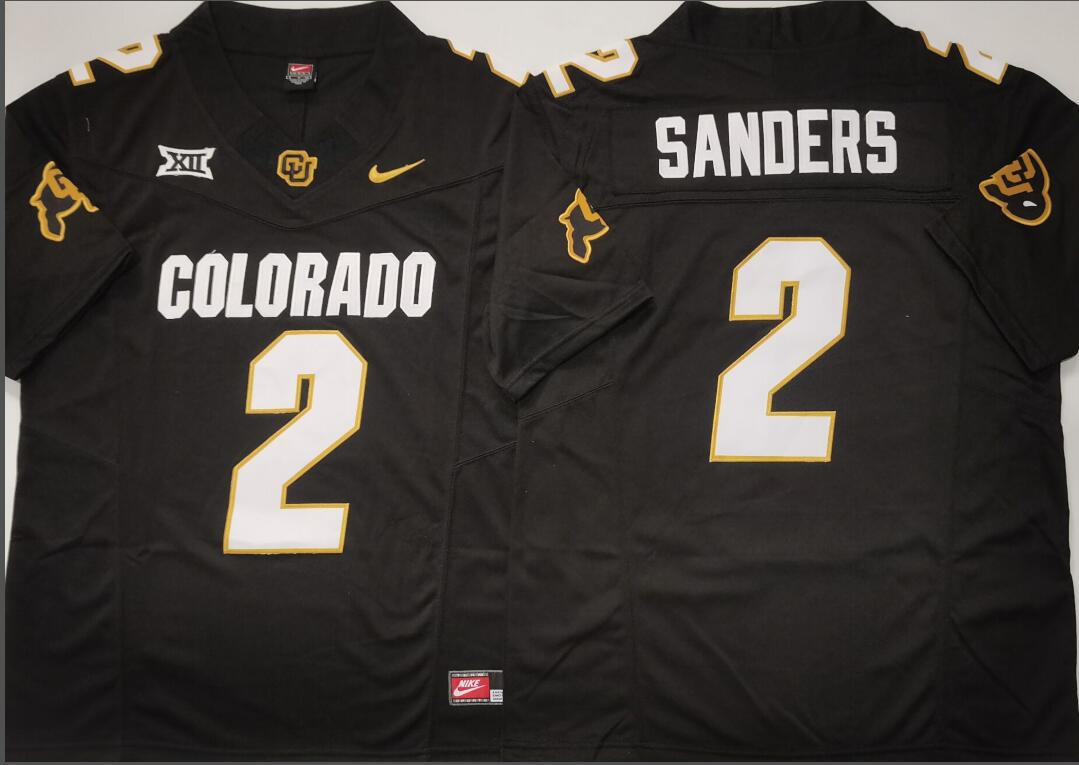 COLORADO BUFFALOES Black #2 SANDERS Jersey