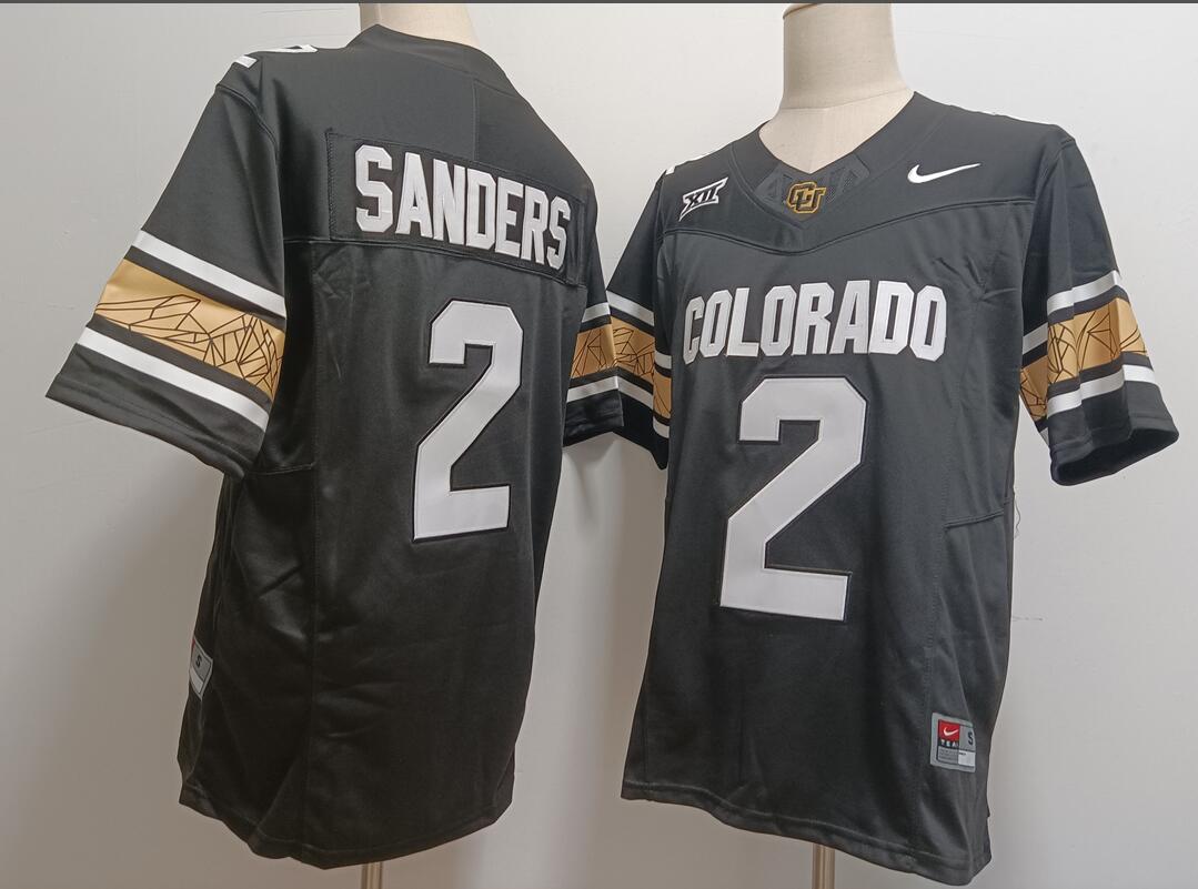 COLORADO BUFFALOES Black #2 Shedeur Sanders Jersey