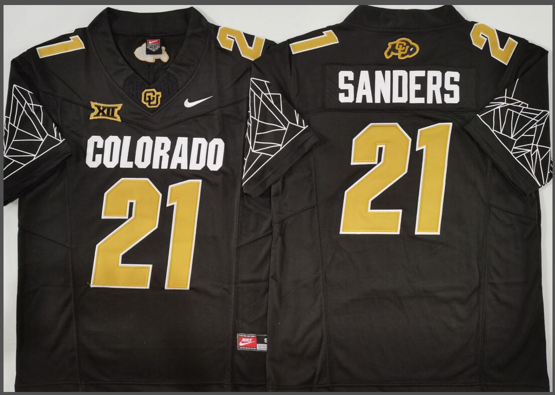 COLORADO BUFFALOES Black #21 SANDERS Jersey