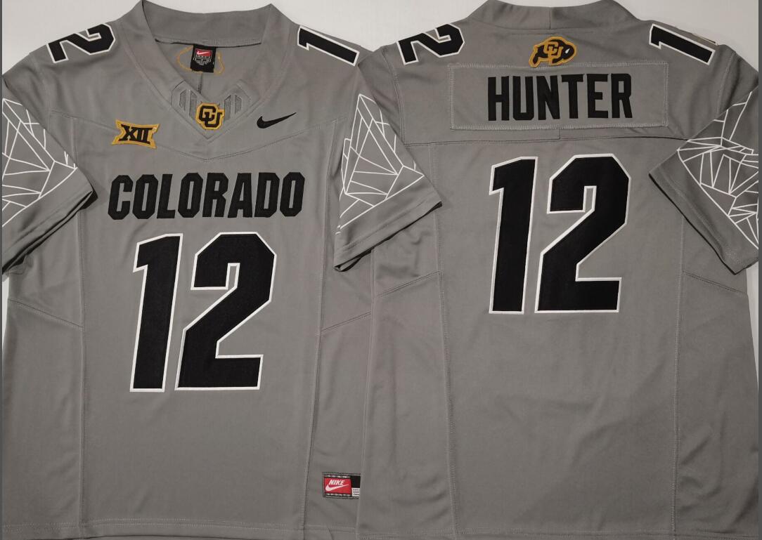 COLORADO BUFFALOES GRAY #12 HUNTER Jerseys
