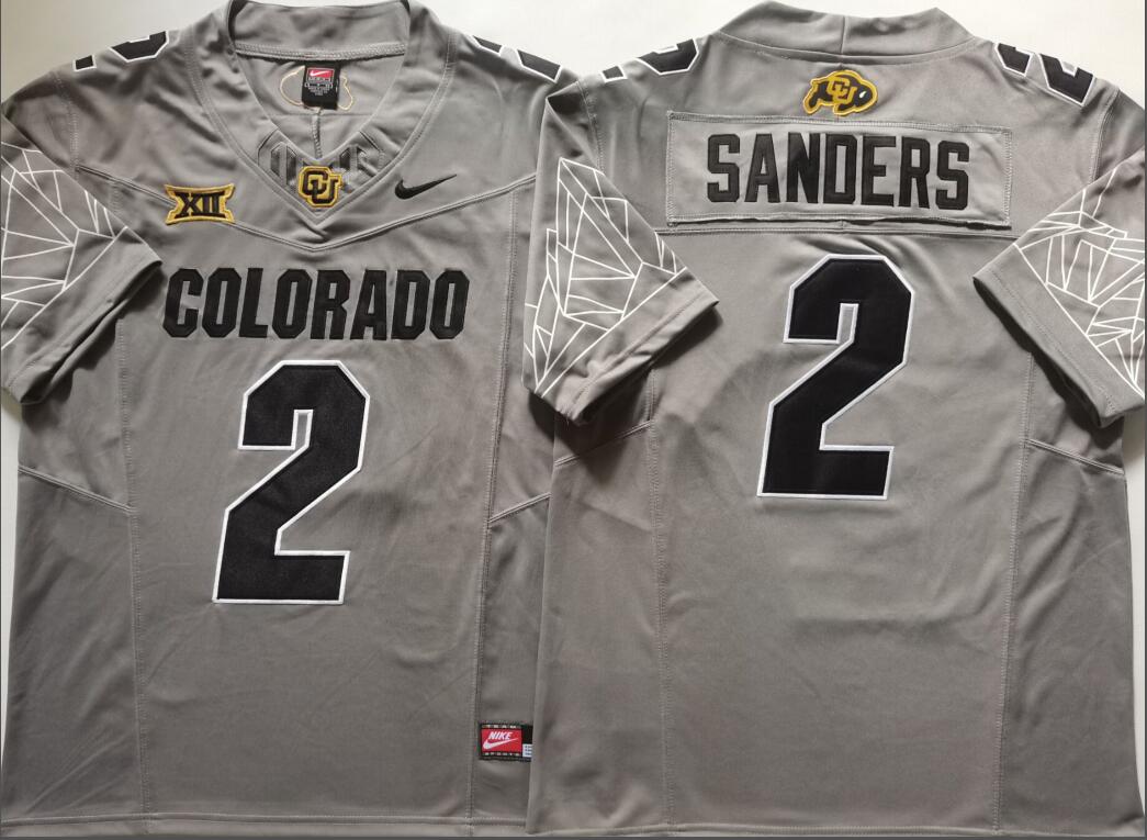COLORADO BUFFALOES GRAY #2 SANDERS Jersey