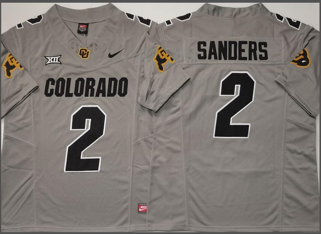 COLORADO BUFFALOES GRAY #2 SANDERS Jerseys
