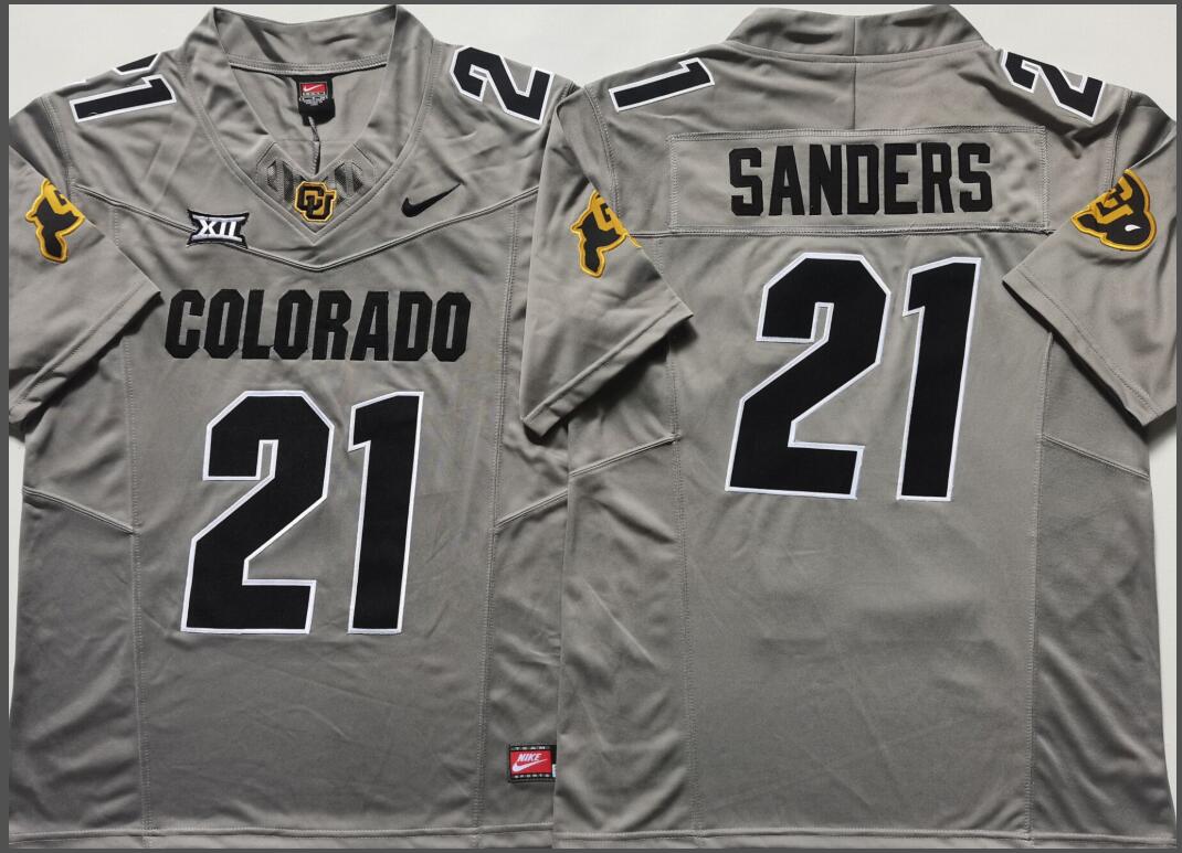 COLORADO BUFFALOES GRAY #21 SANDERS Jersey