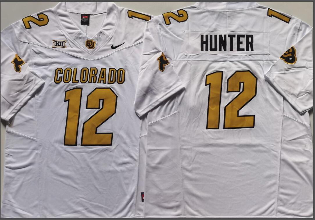 COLORADO BUFFALOES White #12 HUNTER Jersey