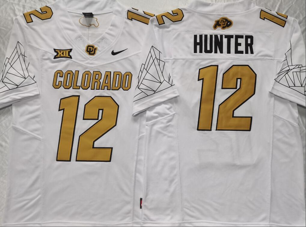 COLORADO BUFFALOES White #12 HUNTER Jerseys