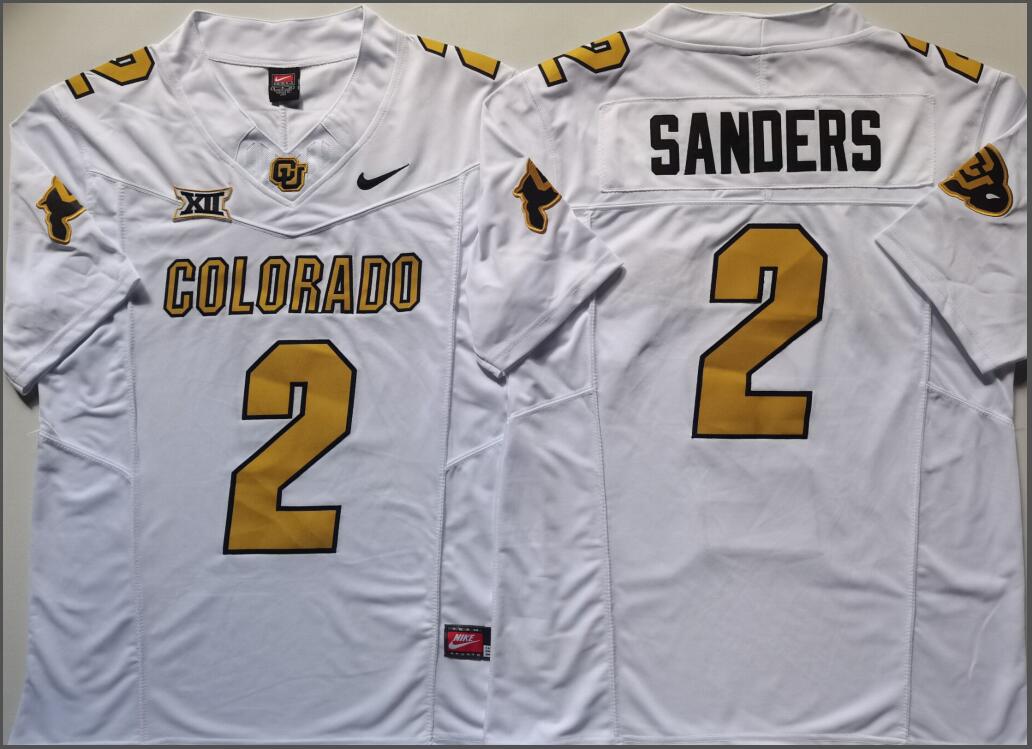 COLORADO BUFFALOES White #2 SANDERS Jersey