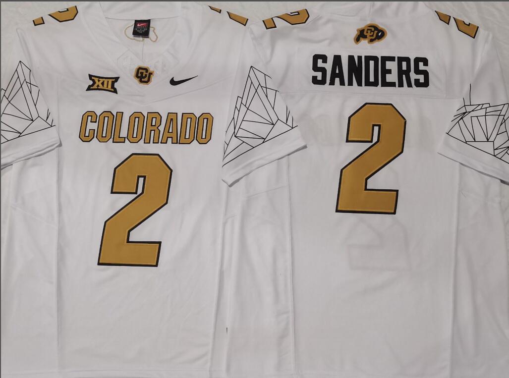 COLORADO BUFFALOES White #2 SANDERS Jerseys