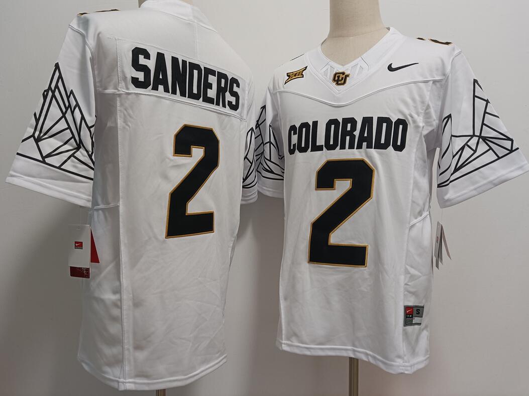 COLORADO BUFFALOES White #2 Shedeur Sanders Jerseys