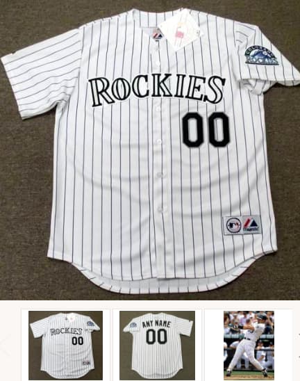 COLORADO ROCKIES 1990's Majestic Home Jersey Customized
