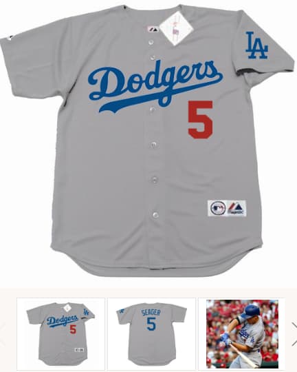 COREY SEAGER Los Angeles Dodgers 2017 Away Majestic Baseball Throwback Jersey