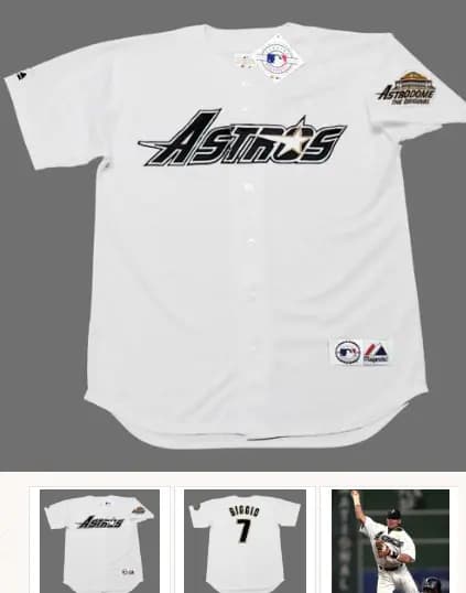 CRAIG BIGGIO Houston Astros 1994 Majestic Throwback Home Baseball Jersey