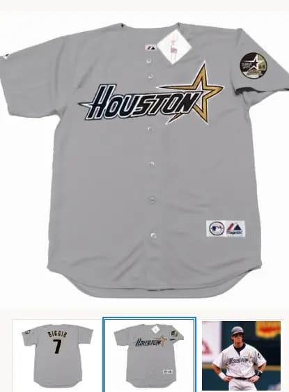 CRAIG BIGGIO Houston Astros 1999 Majestic Throwback Away Baseball Jersey