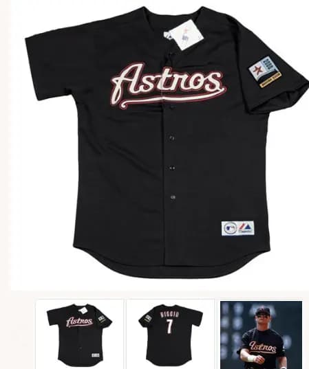 CRAIG BIGGIO Houston Astros 2000 Majestic Throwback Alternate Baseball Jersey