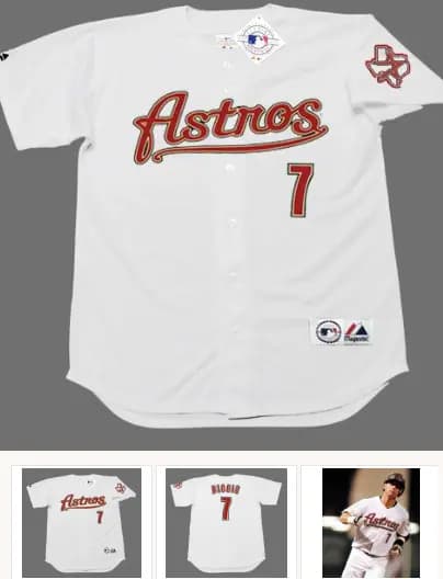CRAIG BIGGIO Houston Astros 2002 Majestic Throwback Home Baseball Jersey