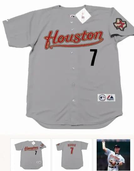 CRAIG BIGGIO Houston Astros 2004 Majestic Throwback Away Baseball Jersey