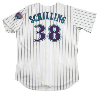 CURT SCHILLING Arizona Diamondbacks 2001 Majestic Throwback Home Baseball Jersey
