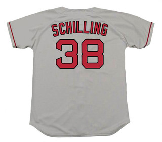 CURT SCHILLING Boston Red Sox 2004 Majestic Throwback Away Baseball Jersey