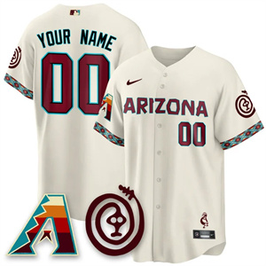 CUSTOM Men's Arizona Diamondbacks City Connect Concept Jersey V2 - All Stitched Cream (1)