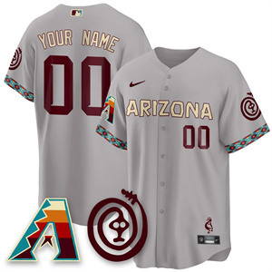 CUSTOM Men's Arizona Diamondbacks City Connect Concept Jersey V2 - All Stitched Gray