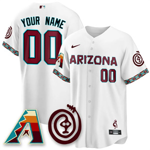 CUSTOM Men's Arizona Diamondbacks City Connect Concept Jersey V2 - All Stitched White