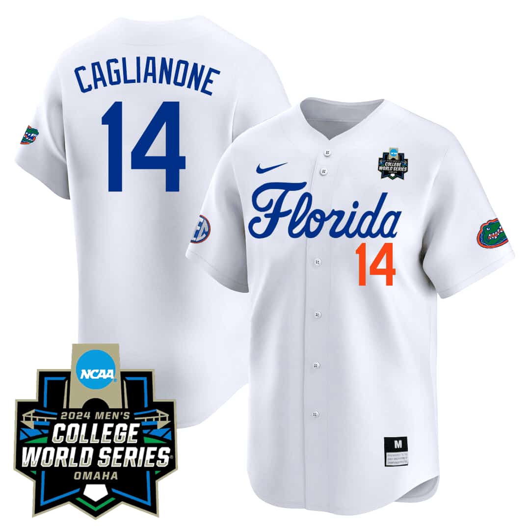 CUSTOM Men's Florida Gators 2324 Jersey - 2024 College World Series Patch - All Stitched CAGLIANONE - 14