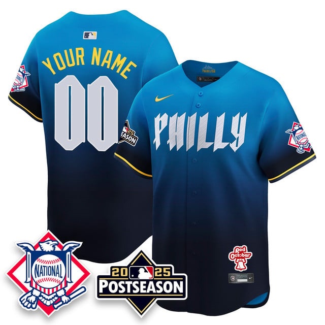 CUSTOM Philadelphia Phillies 2025 Postseason   Jersey - All Stitched