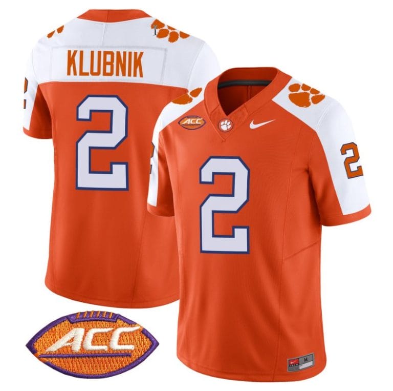 Cade Klubnik Jersey #2 Clemson Tigers Vapor Limited Acc Patch College Football Stitched Alternate