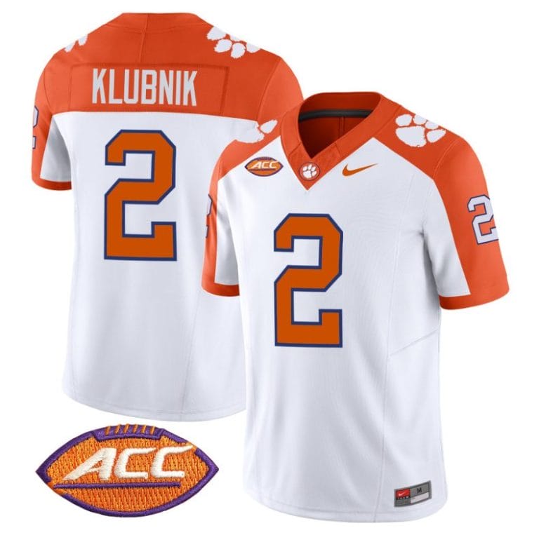 Cade Klubnik Jersey #2 Clemson Tigers Vapor Limited Acc Patch College Football Stitched Inverted
