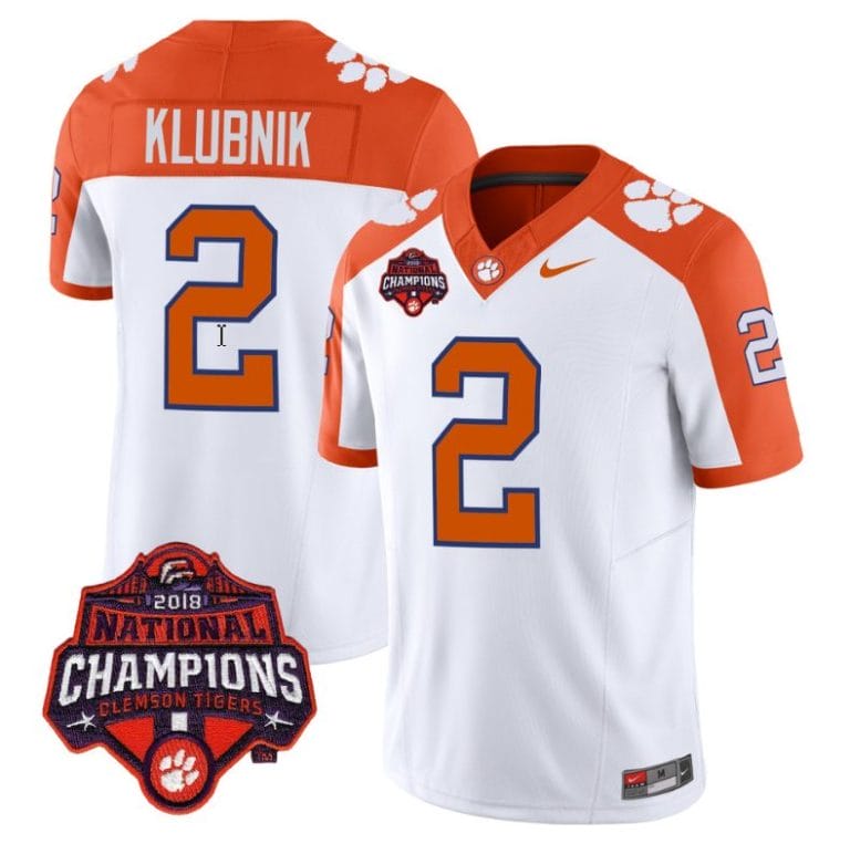 Cade Klubnik Jersey #2 Clemson Tigers Vapor Limited Champions Patch College Football Stitched Inverted