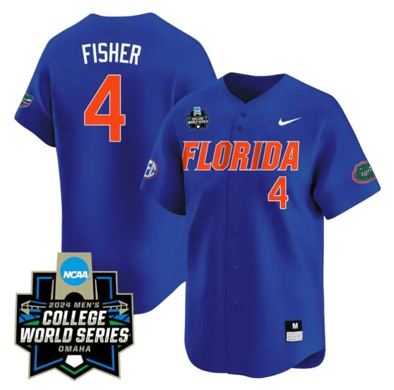 Cade Kurland Jersey #4 Florida Gators 2024 College World Series Vapor Premier Limited NCAA Baseball Stitched Florida Blue