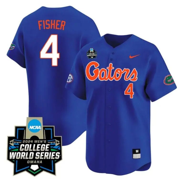 Cade Kurland Jersey #4 Florida Gators 2024 College World Series Vapor Premier Limited NCAA Baseball Stitched Gators Blue