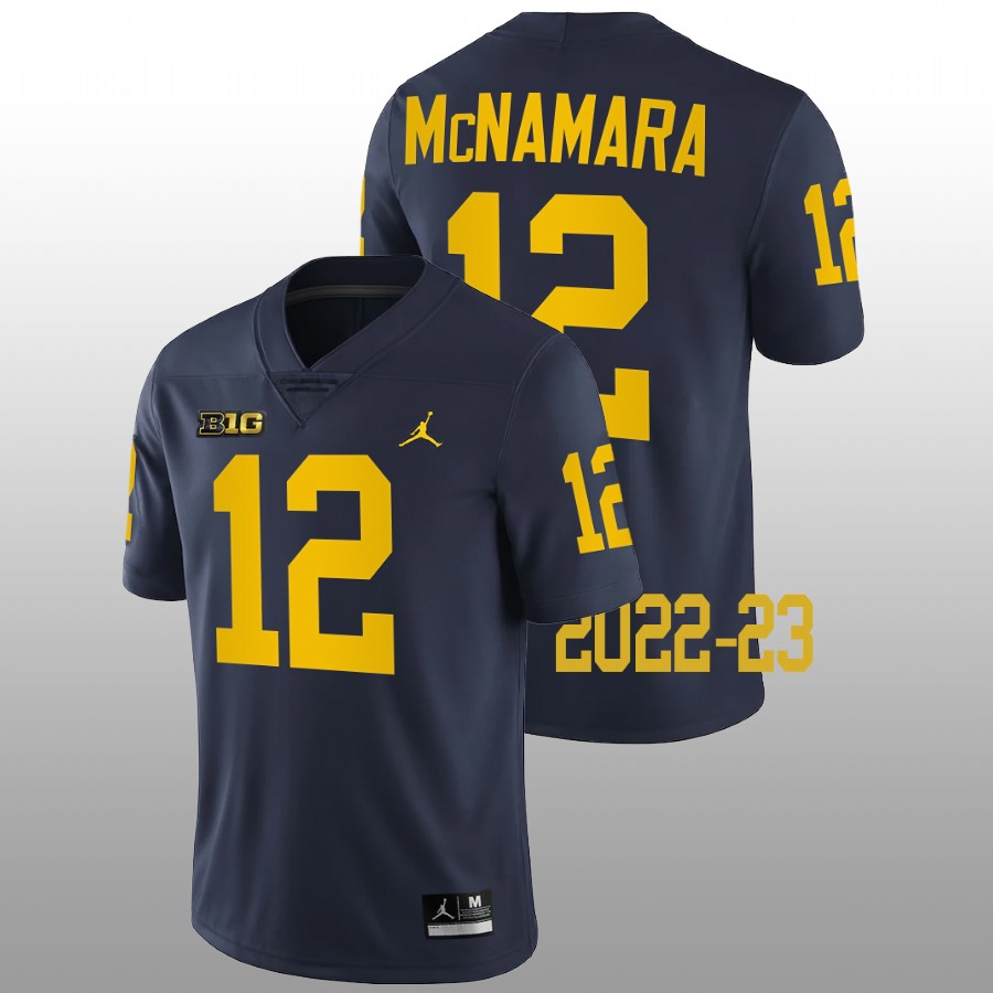 Cade McNamara Michigan Wolverines Navy 2022-23 College Football Game Jersey