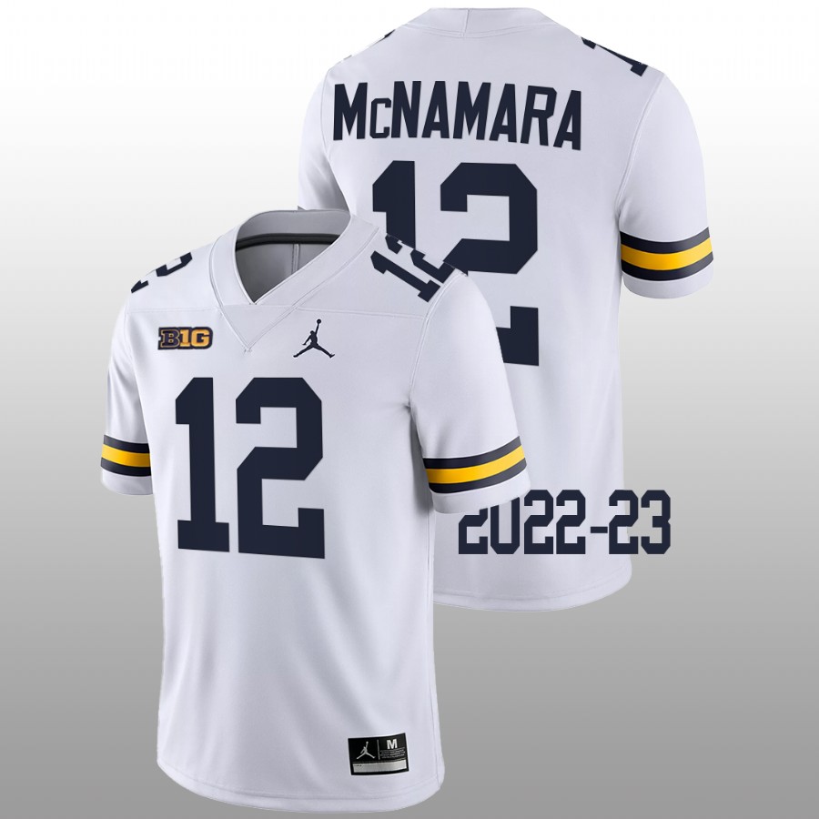 Cade McNamara Michigan Wolverines White 2022-23 College Football Game Jersey