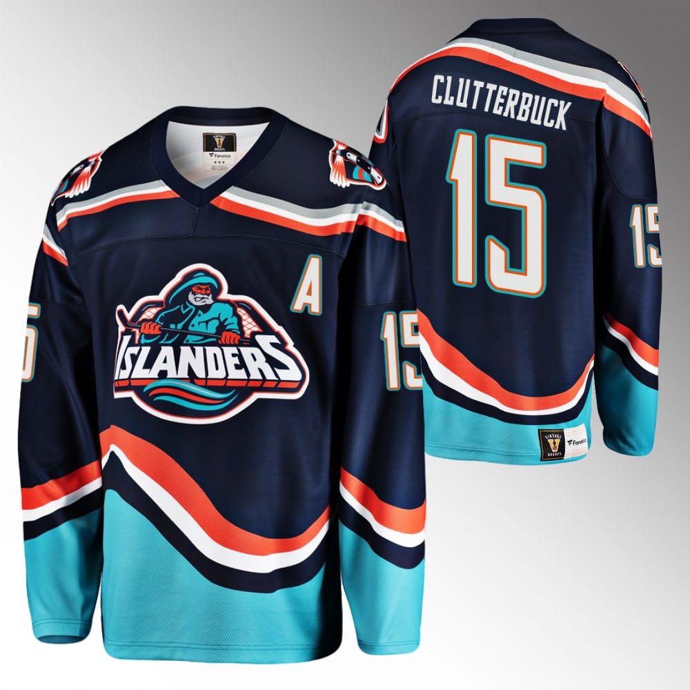 Cal Clutterbuck 2022-23 New York Islanders Reverse Retro 2.0 Navy Jersey Replica