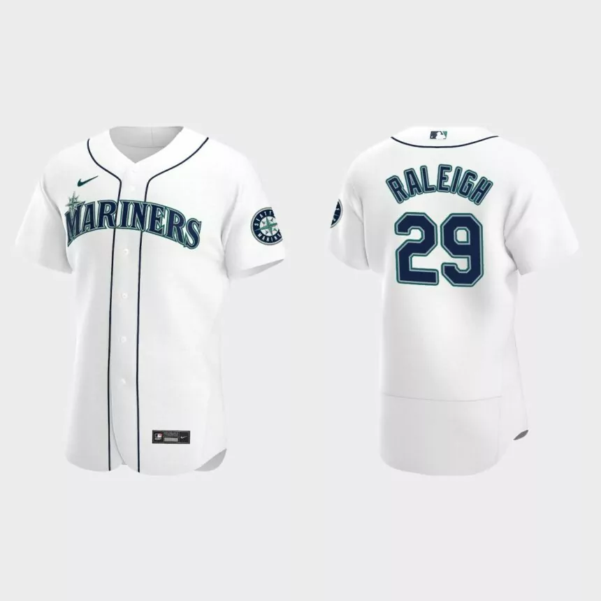 Cal Raleigh Seattle Mariners Authentic Home Jersey – White