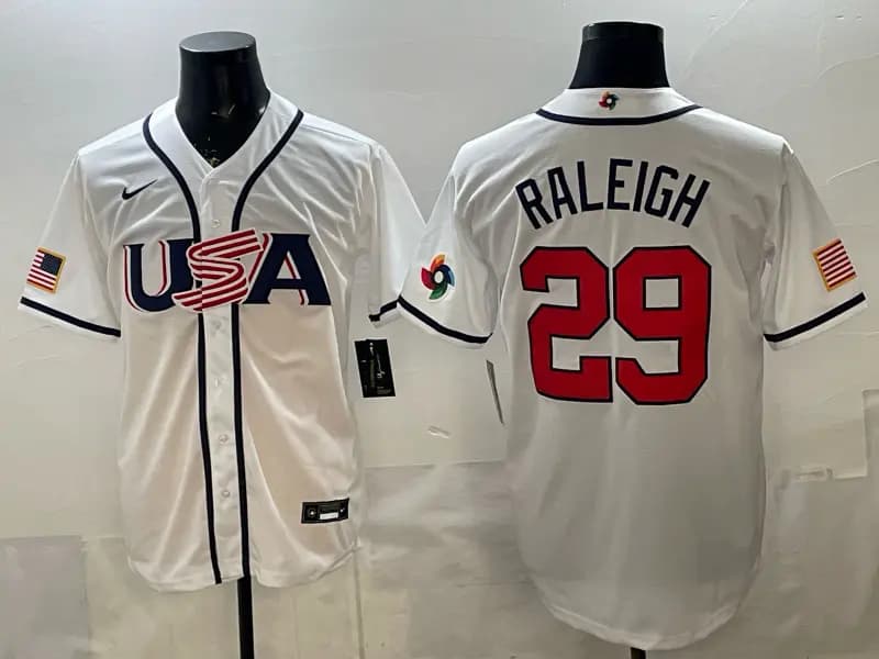 Cal Raleigh USA Baseball Nike 2026 World Baseball Classic Home Stadium Jersey -  White