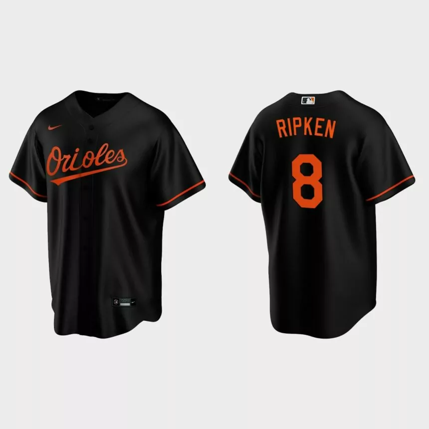 Cal Ripken Jr. #8 Baltimore Orioles Replica Alternate Nike Jersey – Black