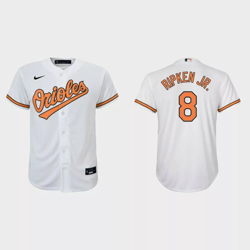 Cal Ripken Jr. #8 Baltimore Orioles Replica Home Nike Jersey – White