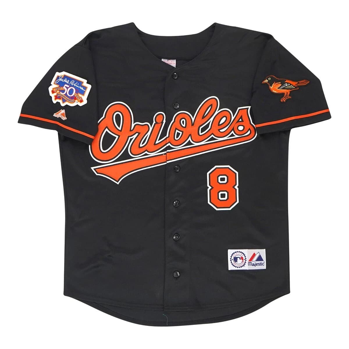 Cal Ripken Jr. 1997 Baltimore Orioles Alt Black Jersey w Jackie 50th Patch